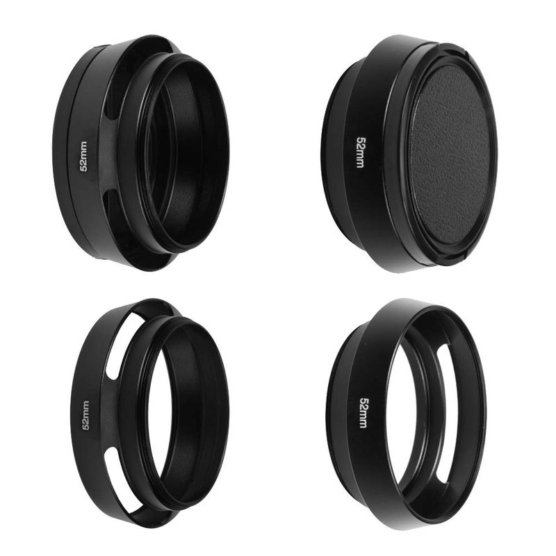 SIOTI 52mm Lens Hood, Oxidation Matte Anti Reflective Treatment, Aluminum Alloy, with 1 * 58mm Lens Cap, Compatible with Sony/Canon/Nikon/Fuji etc >40mm Camera Lens - Image 2
